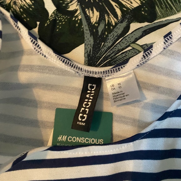 H&M Divided Striped Mini Dress NWT Sz 10 - Picture 2 of 4